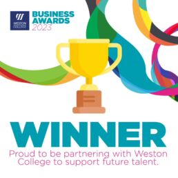 Image of trophy depicting Burnham & Weston Energy as Weston College's Sustainability Partner of the Year Awrd winner